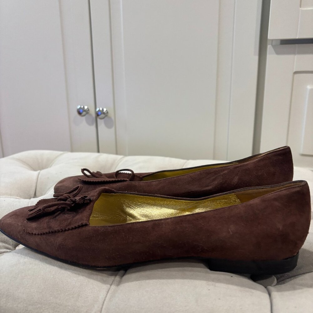 Vintage Italian Brown Suede Flats - Carloyn Roehm